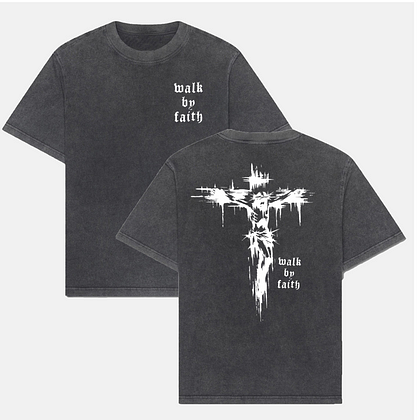 Cross Graphic Faith Over Fear Message Christian Grunge Style T-Shirt/Sweatshirt/Hoodie